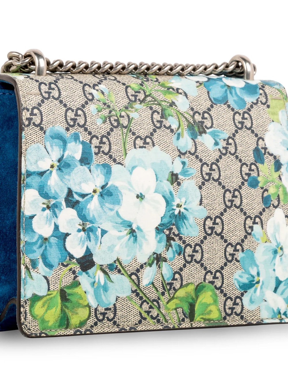 Gucci Blue Floral GG Supreme Mini Crossbody Bag - Picture 5 of 5